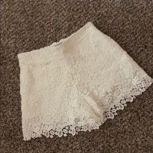 White Lace Shorts